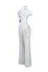 Myllure Mesh Chain Halter Jumpsuit